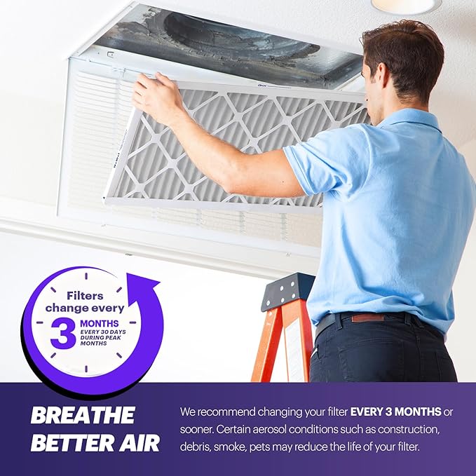 BNX TruFilter 20x30x1 Air Filter MERV 8 (4-Pack) - MADE IN USA – Dust & Pet Defense Electrostatic Pleated Air Conditioner HVAC AC Furnace Filters for Dust, Pet, Mold, Pollen MPR 600 – 700 & FPR 5