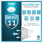 16x25x3 Air Filter MERV 11 (3-Pack) TRION Air Bear Pleated HVAC Air Filter Replacement (Actual Size: 15.75 x 24.25 x 3.0625 Inches)