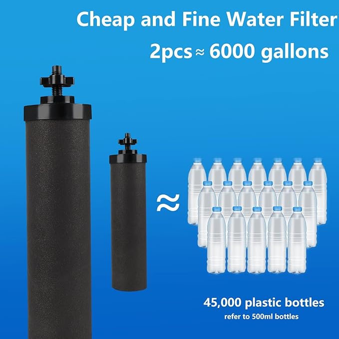 Water Filter Silver Infused Replacement for Berkey® BB9-2® Black Carbon Block Filters System,Compatible with Berkey® Gravity Countertop Purification Elements,Pack of 4