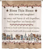 Farmhouse Sheer Curtains 63 Inch Length Country Star Barn Berry Brown Wood Plank Chiffon Curtain for Bedroom Living Room Light Filtering Rod Pocket Window Treatments Voile Curtains Drapes for Dining