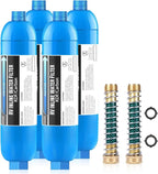 Lifefilter RV Inline Water Filter, NSF Certified, Reduces Chlorine, Bad Taste, Odor, Dedicated for RVs and Marines,4 Pack Drinking Filter with 2 Flexible Hose Protector