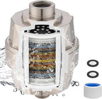 Hibbent Upgraded High Output Shower Filter for Hard Water, 20 Stage Showerhead Filter with Vitamin C, Removes Chlorine and Fluoride, Reduces Dry Itchy Skin, Eczema, and Dandruff, Brushed Nickel