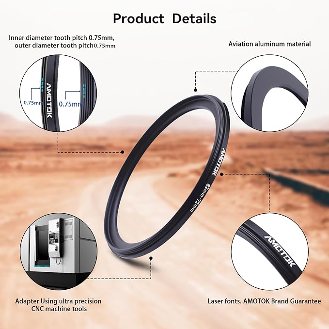 82mm Lens to 72mm Camera Lens Adapter,82mm to 72mm Filter Step-Down Ring Adapter Ring,Compatible All 72mm Filter Accessory