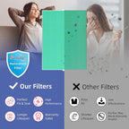 4 Pack 116130 HEPA Toxin Absorber Replacement Filter H for Winix 5500-2 Am80 Plasmawave Air Purifier True HEPA Filter,Green