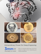 GWEIKE G2 Pro 30W Fiber Laser Engraver with 3D & Deep Engraving, 15000mm/s Fast Laser Engraver Machine, 110x110mm Working Area, Portable Laser Marking Machine for Metal, Jewelry, Leather, Dog Tags