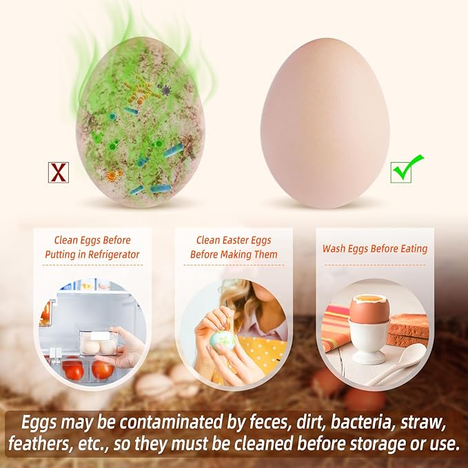 Egg Brush Cleaner, Egg Scrubber Tool for Fresh Eggs, Egg Washer Cleaner Scrubber, Easter Gifts Creative Chicken Shape Egg Wash Brush Silicone Washing Egg Tool - Blue