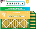 Filterbuy 18x18x2 Air Filter MERV 11 Superior Pet & Allergy Defense (6-Pack), Electrostatic Pleated HVAC AC Furnace Filters Replacement, Made in USA (Actual Size: 17.75 x 17.75 x 1.75)