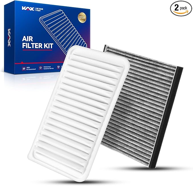 KAX Engine & Cabin Air Filter Kit for Toyota Camry 2002-2006, Sienna 2004-2010 3.3L/3.5L, Solara 2004-2008, Lexus RX350 2007-2009, ES330 2004-2006, Replace# CA9360 CF10132