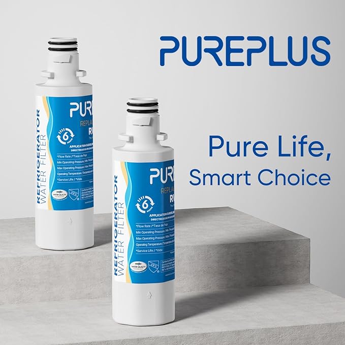 PUREPLUS ADQ747935 Replacement for LG LT1000P, Kenmore 9980, LT1000, LT1000PC, MDJ64844601, ADQ74793501, ADQ74793502, LMXS28626S, LMXS30796S, Refrigerator Water Filter, Model: RWF4700AC, 3Pack