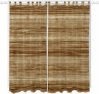 Vintage Western Living Room Curtains 84 Inch Length, Window Curtains Tab Top, Rustic Farmhouse Wooden Grain Barn Door Light Filtering Window Treatments Drapes 52"x84" 2 Panel