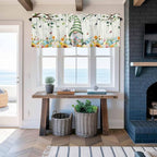 Easter Gnomes Curtain Valances for Windows, Kitchen Valance Window Treatment, Spring Watercolor Eggs Flower Wood Grain Light Filtering Block Curtains for Bathroom/Bedroom/Living Room 42'' x 12''