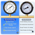 MEANLIN MEASURE 0~60Psi Plastic Frame 1/4" NPT Start and Clean Filter Pressure Gauge, Suitable for Swimming Pool, Spa, Aquarium, Center Back Mount