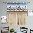 Western Horse Living Room Curtains 84 Inch Length, Window Curtains Tab Top, Farmhouse Wooden Grain Vintage Cowboy Barn Door Light Filtering Window Treatments Drapes 42"x84" 2 Panel