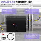 40 LBS Grease Trap Commercial Carbon Steel Grease Interceptor, 15 GPM Flow Rate Under Sink Model, Dual Filter Tube for Restaurant Home Kitchen Food Processing Wastewater Separation