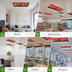 Fluorescent Light Covers for Drop Ceiling Western Cowboys Horse Riding on Red Magnetic Light Filters, Abstract Cactus Desert Ceiling Shade Filters for Home Classroom Office,2x4 ft,3Packs