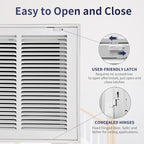 24"W x 12"H [Duct Opening Size] Steel Return Air Filter Grille - Removable Face/Door for 1 inch Filters -HVAC Vent Cover Grill - White [Outer Dimensions: 26 5/8"W X 14 5/8"H]