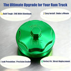 iFJF 68065612AA Fuel Filter Housing Cover Cap Replacement for 2011-2024 Ram 6.7L 2500 3500 4500 5500 2010 DODGE RAM 2500 3500 PICKUP DODGE RAM 4000-5000 Cummins Diesel Engine Billet Aluminum (Green)