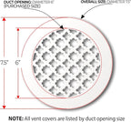 SABA Home Decor Air Vent Cover Grille - Acrylic Plexiglass 6 Round Duct Opening (7.5 Round Overall) White Finish Decorative Register Covers for Walls and Ceilings NOT for Floor USE, Venetian (1PCs)