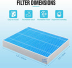DerBlue 12pcs Wick Replacement Filter and 6pcsTop Fill Humidifier Replacement Filters Compatible with Superior 6000S Smart Evaporative Humidifier,high efficiency filter can last more than 6 months