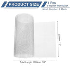 uxcell 6 Mesh 39" x 12" Woven Wire Mesh, 304 Stainless Steel Air Vent Filter Screen, Window Screen Mesh for DIY Projects Vents Cover Filtration Animals Fence