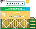 Filterbuy 10x10x2 Air Filter MERV 11 Superior Pet & Allergy Defense (4-Pack), Electrostatic Pleated HVAC AC Furnace Filters Replacement, Made in USA (Actual Size: 9.50 x 9.50 x 1.75)