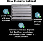 20" x 25" Stainless Steel Commercial Hood Filter – Dishwasher Safe, Welded Baffle Grease Trap with Drop Handles – Easy Installation & Durable Grease Fire Prevention Filter