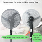 2 Pack - 18" Fan Safety Protection Cover,Kid Children Baby Finger Protect Fan Net Guard,Washable Pedestal Fans Dustproof Covers,Summer Fans Safety Dust Covers,Perfect for Parents of Toddlers (Black)