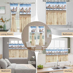 Western Horse Living Room Curtains 96 Inch Length, Window Curtains Tab Top, Farmhouse Wooden Grain Vintage Cowboy Barn Door Light Filtering Window Treatments Drapes 52"x96" 2 Panel