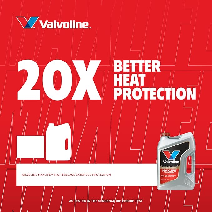 Valvoline Extended Protection High Mileage with Ultra MaxLife Technology 5W-30 Full Synthetic Motor Oil 1 QT, Case of 6