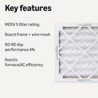 Amazon Basics Merv 5 AC Furnace Air Filter 12x12x1 inches, Pack of 6 (Actual size: 11.75" x 11.75" x 0.75")
