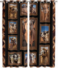 2 Panel Kitchen Cafe Curtains, Desert Camels Sunlight Filtering Nature Air Through, Home Decor Window Covering Tier Curtains for Living Room 104W x 96L inch Brown Wildlife Farmhouse Animals Rustic
