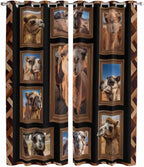 2 Panel Kitchen Cafe Curtains, Desert Camels Sunlight Filtering Nature Air Through, Home Decor Window Covering Tier Curtains for Living Room 104W x 96L inch Brown Wildlife Farmhouse Animals Rustic