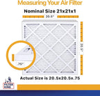 Filter King 21x21x1 Air Filter | 6-PACK | MERV 13 HVAC Pleated A/C Furnace Filters | MADE IN USA | Actual Size: 20.5 x 20.5 x .75"