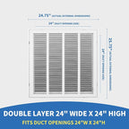 24x24 Return Air Grille [Duct Opening Size],Return Air Vent Cover for Wall Or Ceiling,Steel Return Air Filter Grilles Removable Face/Door for 1 Inch Filters (24"W x 24"H [Duct Opening])