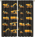 Kids Construction Window Curtains, Construction Machinery Equipment Mode of Transport Bulldozer Tractor Windows Curtain for Children Teens Room Decor 63x72in (30% Blackout)