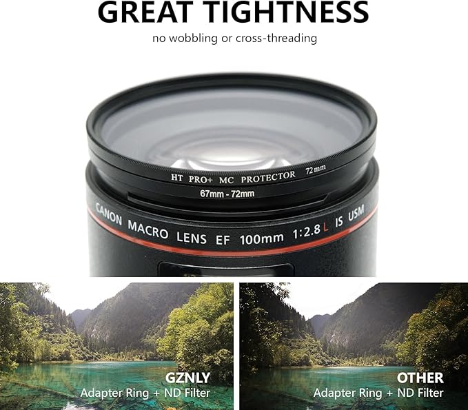 77mm to 62mm Step Up Ring Filter Adapter Black Metal Step up Adapter Rings Compatible with All Brand UV CPL ND Camera Lens Filter Step Down Ring (77mm-62mm)