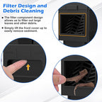 WADEO Rainwater Collection System, Downspout Diverter Fits for 2"x 3" or 3"x 4" Residential Downspouts, Rain Barrel Diverter Kit with Adjustable Valve and Filter, 5FT Hose, Black