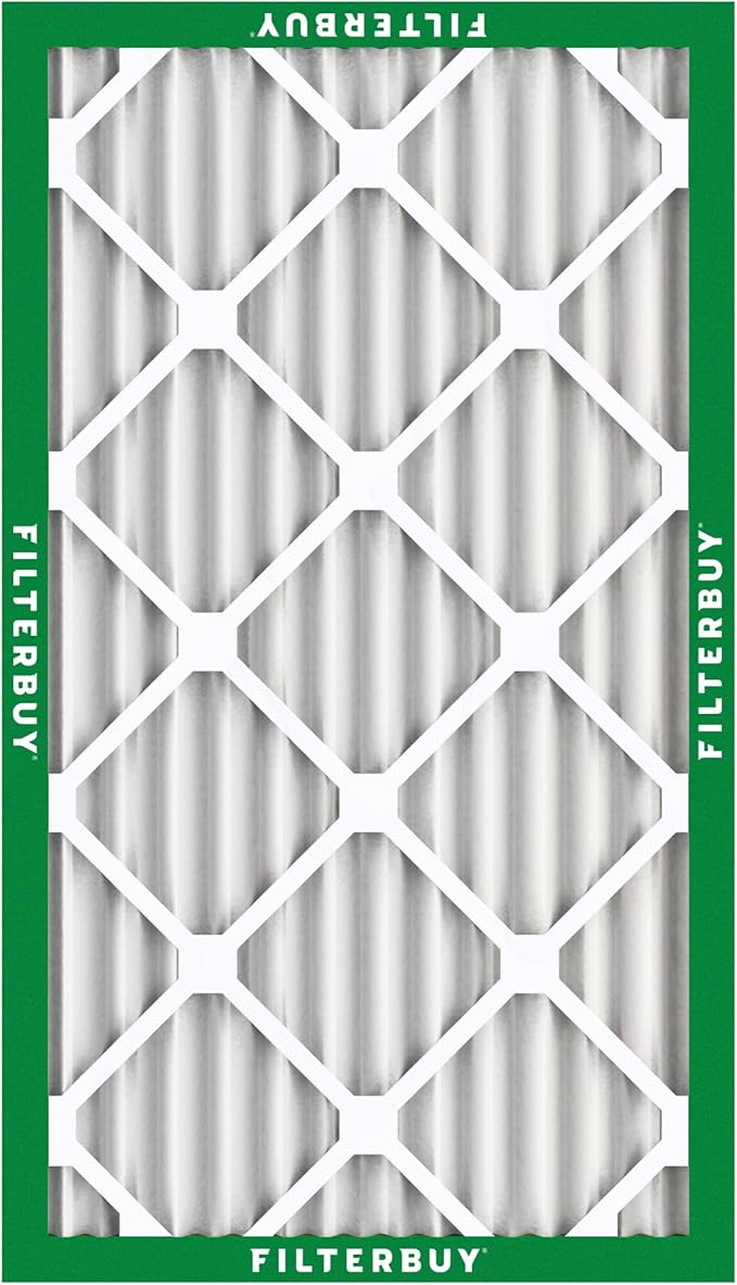Filterbuy 10x20x2 Air Filter MERV 8 Essential Dust & Allergy Defense (5-Pack), Electrostatic Pleated HVAC AC Furnace Filters Replacement, Made in USA (Actual Size: 9.50 x 19.50 x 1.75)