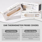 200 Counts Thermometer Ear Covers, Ear Thermometer Probe Covers, Lens Filters/Refill Caps for All Braun Ear Themometer Models, BPA Free Digital Disposable Ear Thermometer Covers