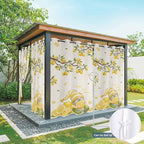 Summer Outdoor Curtains for Patio Lemon Gnome Leaf Linen Texture Waterproof Outside Curtains with Grommet Top Weatherproof Curtain for Cabana Pergola Gazebo, 2 Pack, 54" W x 108" L