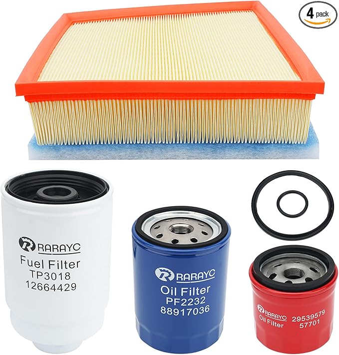 Diesel 6.6L Duramax Filter Kit Fuel/Oil/Air/Transmission Filter, Compatible with 2011-2016 Chevy Silverado/GMC Sierra 2500 3500 HD Replaces#TP3018, PF2232, A3141C, 29539579