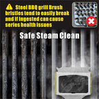 GRILLART Grill Brush Bristle Free. Upgraded BBQ Replaceable Cleaning Head, Seamless-Fitting Scraper Tools for Cast Iron/Stainless-Steel Grates Griddle, Safe Barbecue Grill Cleaner-Black