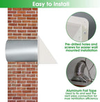 8 Inch Hooded Wall Vent with Screen and Damper,Outdoor Wall Exhaust Vent Cover Cap for Kitchen Range Hood Dryer Duct Ventilation &Exterior Air Exhaust Applications,Galvanized Steel,White