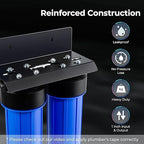 iSpring Whole House Water Filter System, Reduces Sediment, PFAS, Heavy Metals, Chlorine, Chloramine, Hydrogen Sulfide, 2-Stage Whole House Water Filtration System, Model: WGB22B-KS