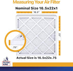 Filter King 16.5x22x1 Air Filter | 4-PACK | MERV 13 HVAC Pleated A/C Furnace Filters | MADE IN USA | Actual Size: 16.5 x 22 x .75"