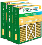 Filterbuy 16x20x5 Air Filter MERV 11 Superior Pet & Allergy Defense (3-Pack), Pleated HVAC AC Furnace Filters for Honeywell FC100A1003, Lennox X0592, and More (Actual Size: 15.75 x 19.75 x 4.38)