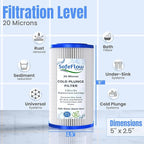 5" x 2.5" Cold Plunge Filter 20 Micron – Fits The Pod Ice Cold Plunge Water Chiller, Cold Plunge Filters, and Under Kitchen Sink Systems (8)