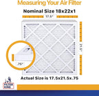 Filter King 18x22x1 Air Filter | 4-PACK | MERV 13 HVAC Pleated A/C Furnace Filters | MADE IN USA | Actual Size: 17.5 x 21.5 x .75"