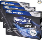 Purolator PBC25764 PurolatorBOSS Automotive Cabin Air Filter with Febreze & Activated Carbon, Car & Truck Passenger Compartment OEM Filter Replacement for Nissan Frontier, Pathfinder | (Pack of 3)