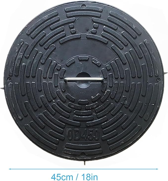 Septic Tank Lids, Manhole Cover with Handle, Sturdy and Pressure-Resistant, Suitable for Green Belts, Residential Areas and Construction Sites(45 cm/18 in)